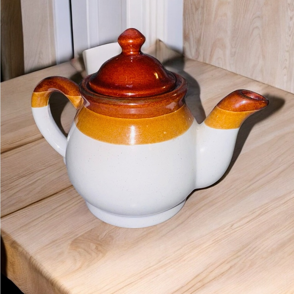 Brittany Stoneware Tri-Colored Tea Pot